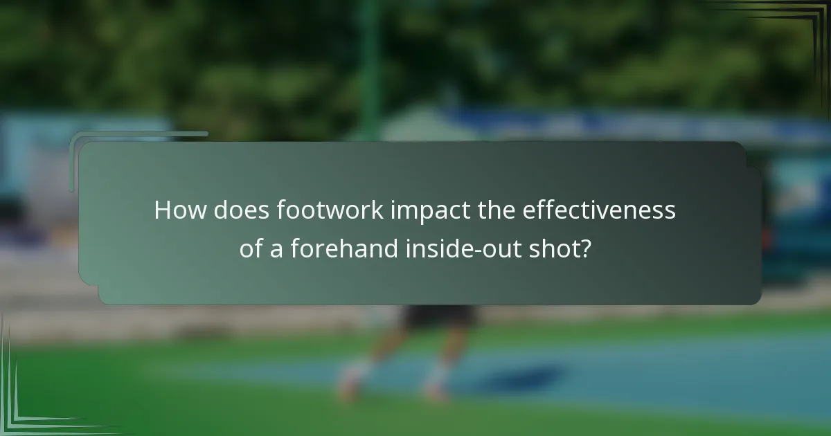 How does footwork impact the effectiveness of a forehand inside-out shot?