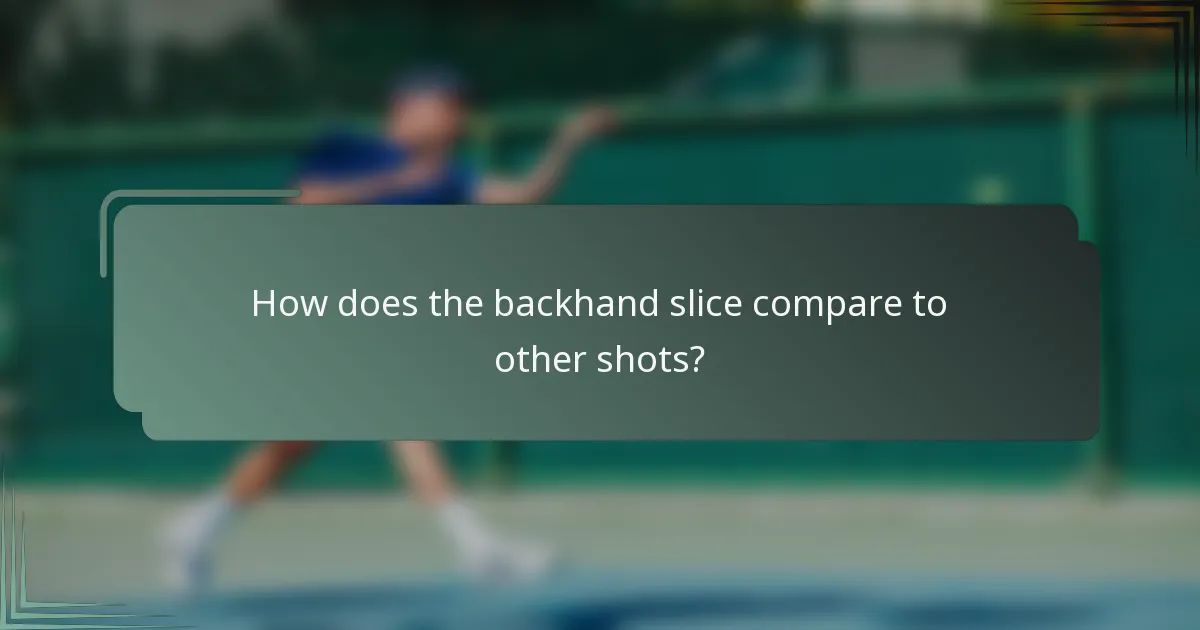 How does the backhand slice compare to other shots?