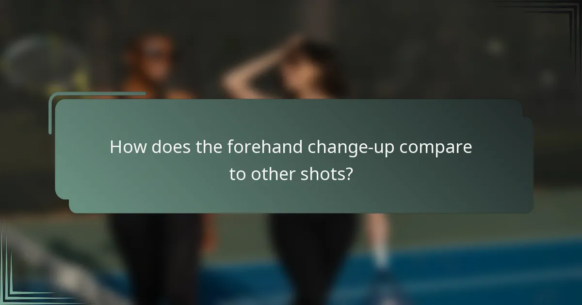 How does the forehand change-up compare to other shots?